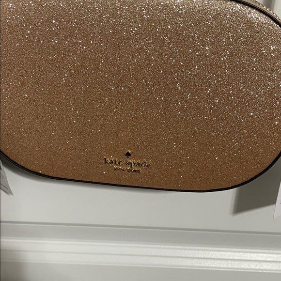 Kate Spade Elegant Gold Crossbody Bag glitter. NWT - Picture 2 of 9